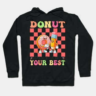 Groovy Donut Stress Best Testing Day Teachers Hoodie